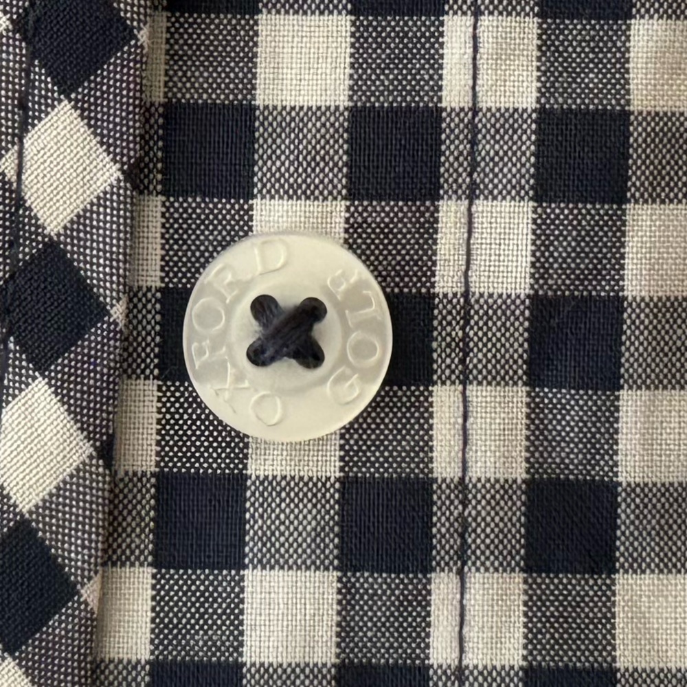 NWT Oxford Golf Navy Gingham Sleeveless Button Down Shirt - Medium - Picture 5 of 6